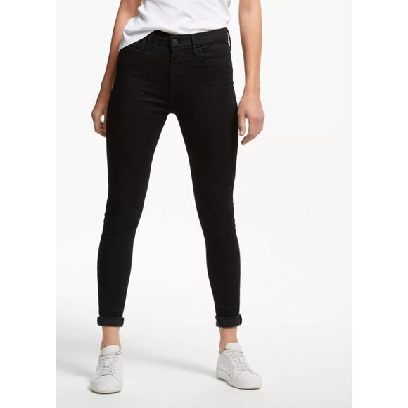 LEVI'S Womens 720 Super Skinny Jeans Size 33 US 16 LONG Black High Rise NWT - Picture 1 of 15
